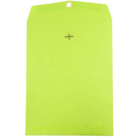 JAM Paper 10" x 13" Lime Green Open End Catalog Envelopes